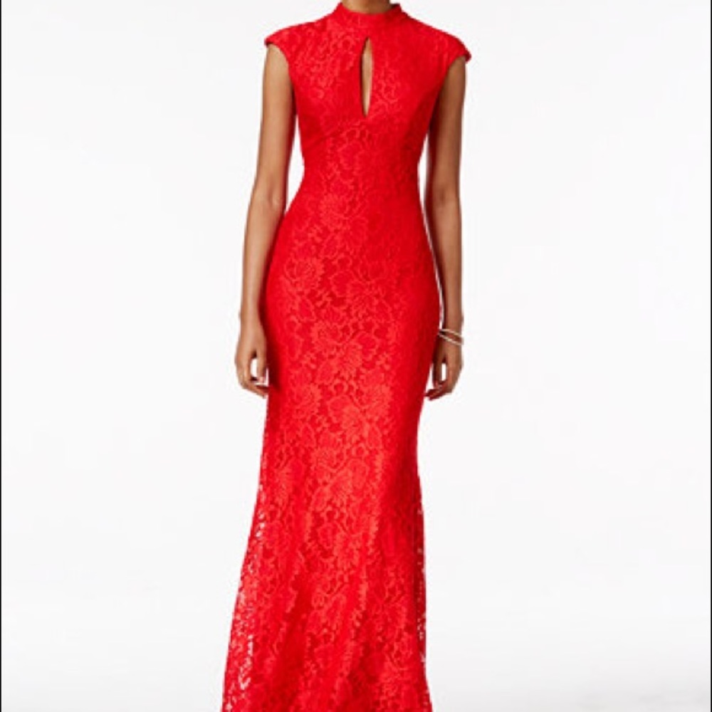 Betsy & Adam Lace Cap Sleeve Dress